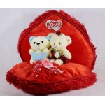 Cute Red Convertible Chain Plush Heart with Love Couple